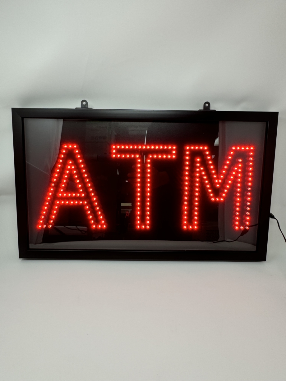 22" x 12" red ultra bright led atm sign