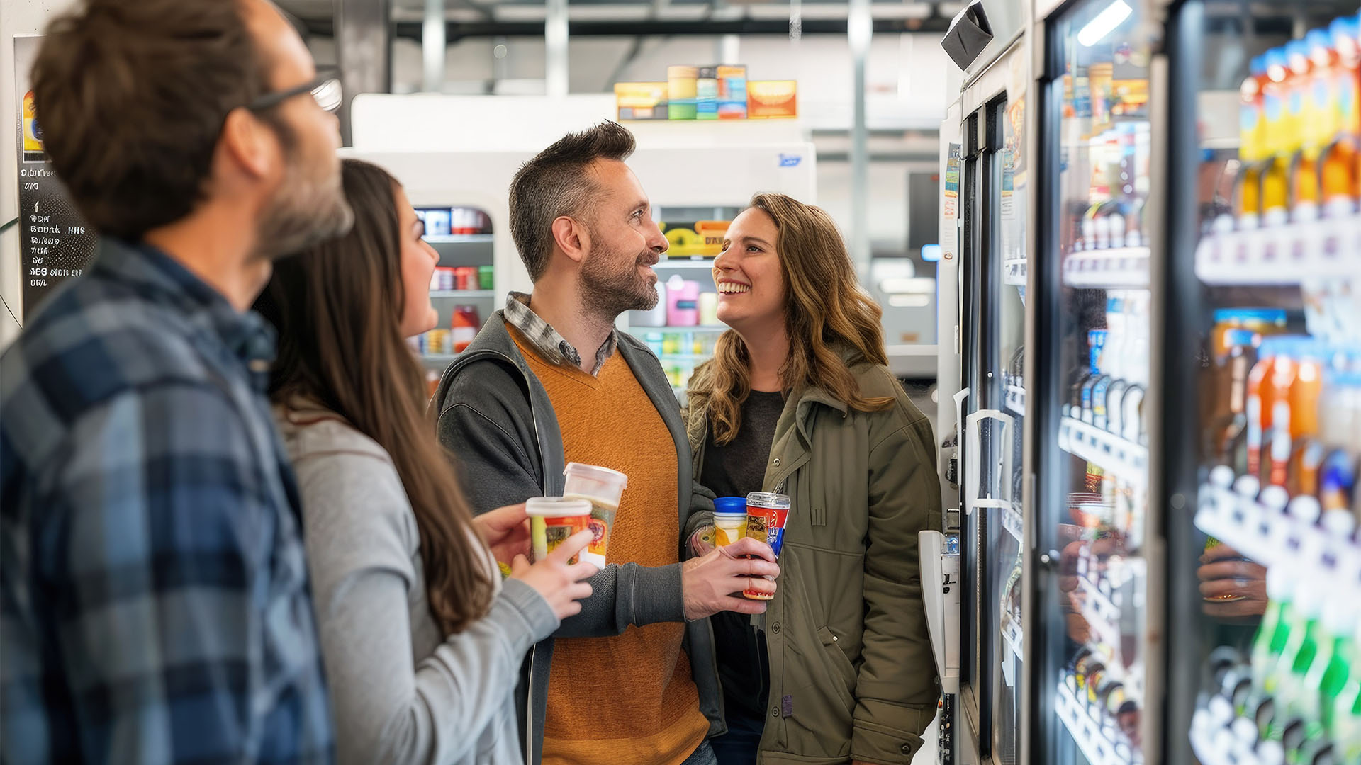 untitled 1 0001 group people standing front vending machine